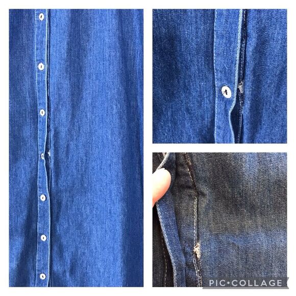 Vtg Willie of California Womens Denim Button Front A-line Dress Cotton Size 12 - Picture 15 of 16